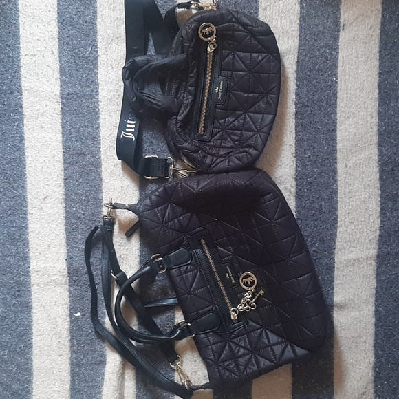 Juicy Couture black gold quilted purse set - Picture 1 of 6